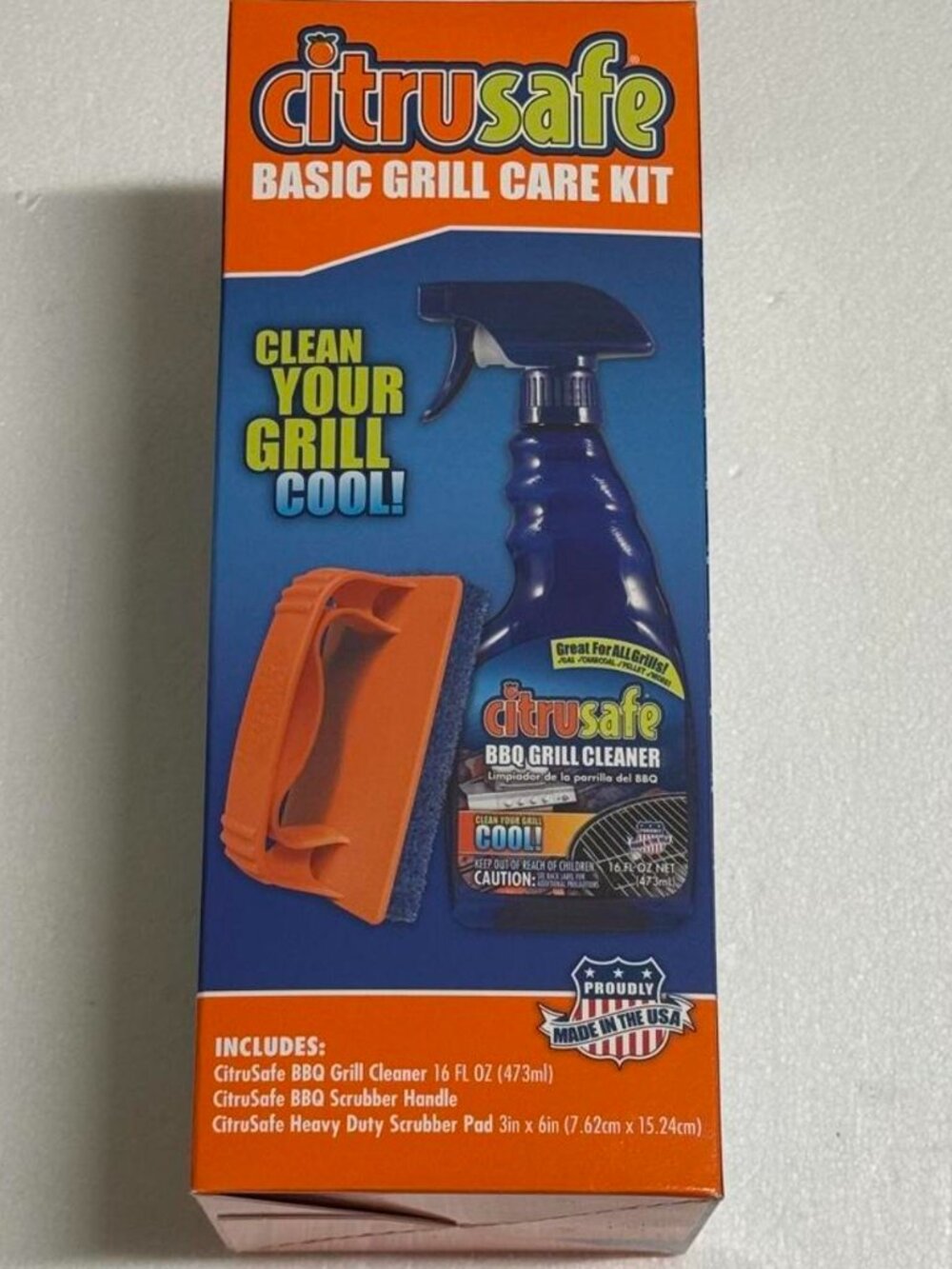 Citrusafe Basic Grill Care Kit – BBQ Grill Cleaner + Scrubber Handle + Heavy Dut